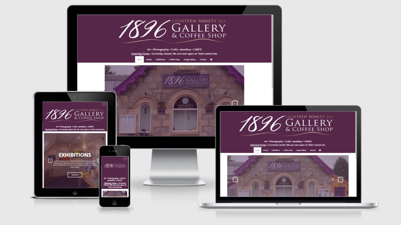 1896gallery.com home page responsive view