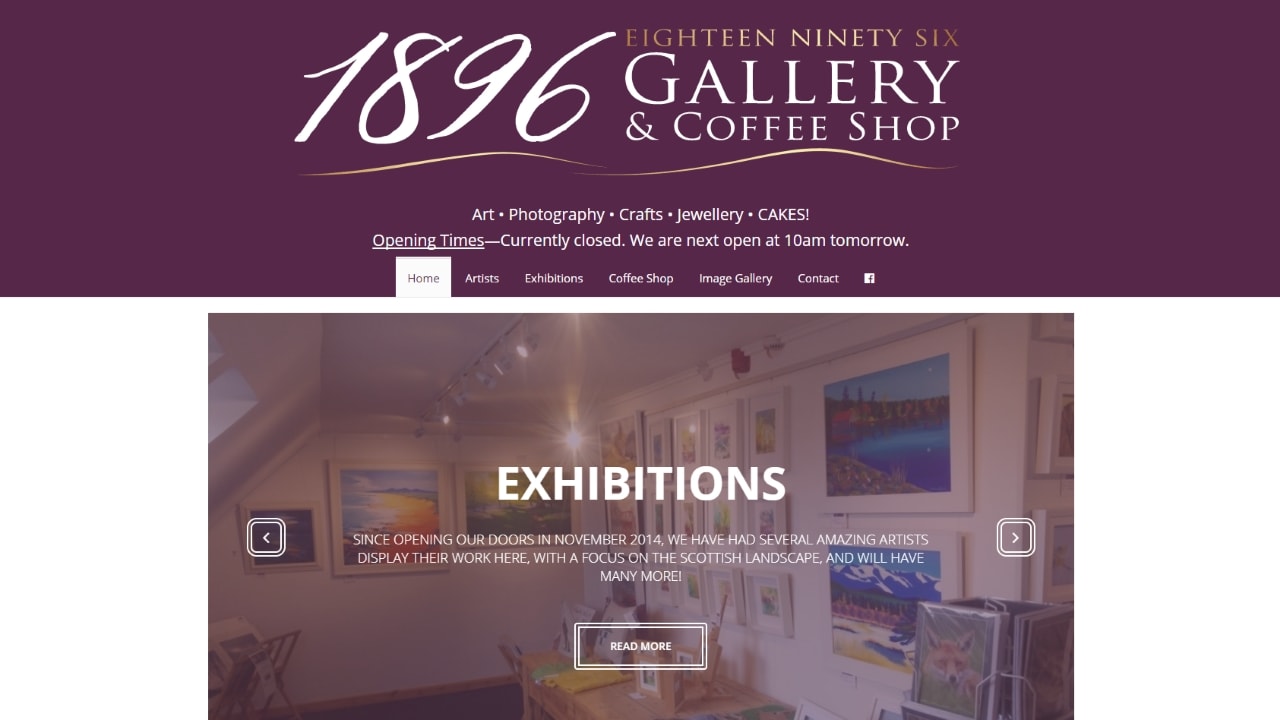 1896gallery.com home page desktop