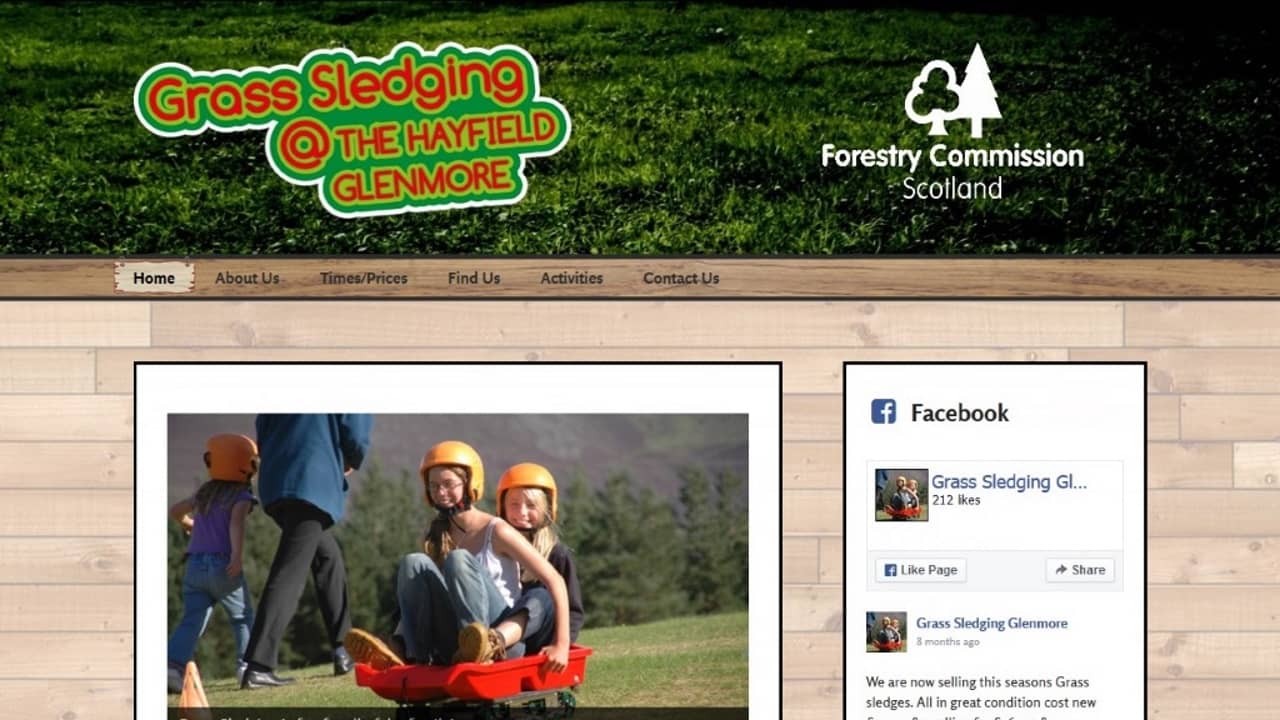 grasssleding.co.uk home page desktop