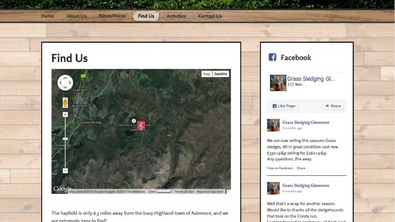 grasssleding.co.uk about page desktop